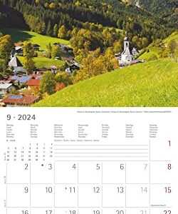 Alpen 2024 - Brochure Calendar 30 x 30 cm (30 x 60 Open) - Calendar with Space for Notes - The Alps - Picture Calendar - Wall Planner - Nature Calendar