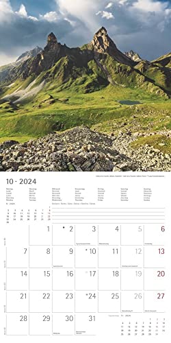 Alpen 2024 - Brochure Calendar 30 x 30 cm (30 x 60 Open) - Calendar with Space for Notes - The Alps - Picture Calendar - Wall Planner - Nature Calendar