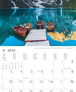 Alpen 2024 - Brochure Calendar 30 x 30 cm (30 x 60 Open) - Calendar with Space for Notes - The Alps - Picture Calendar - Wall Planner - Nature Calendar