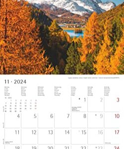 Alpen 2024 - Brochure Calendar 30 x 30 cm (30 x 60 Open) - Calendar with Space for Notes - The Alps - Picture Calendar - Wall Planner - Nature Calendar