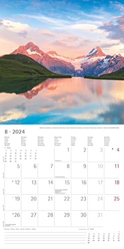 Alpen 2024 - Brochure Calendar 30 x 30 cm (30 x 60 Open) - Calendar with Space for Notes - The Alps - Picture Calendar - Wall Planner - Nature Calendar