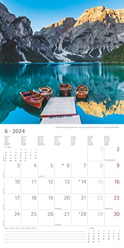 Alpen 2024 - Brochure Calendar 30 x 30 cm (30 x 60 Open) - Calendar with Space for Notes - The Alps - Picture Calendar - Wall Planner - Nature Calendar