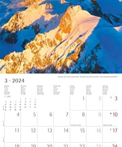 Alpen 2024 - Brochure Calendar 30 x 30 cm (30 x 60 Open) - Calendar with Space for Notes - The Alps - Picture Calendar - Wall Planner - Nature Calendar