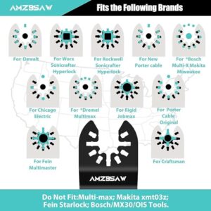 AMZBSAW 52 PCS Oscillating Saw Blades, New Premium Universal Multitool Blades for Wood Metal and Plastic, Quick Release Multi Tool Blades Kits Fit Dewalt Bosch Worx Milwaukee Makita Wen Ryobi