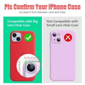 AGVEE 3+3 for iPhone 14 6.1" / 14 Plus 6.7" Camera Lens Protector, Bling Diamond & Bling Glitter Metal Ring 9H Tempered HD Glass Camera Protector Cover Film, Bling-Purple