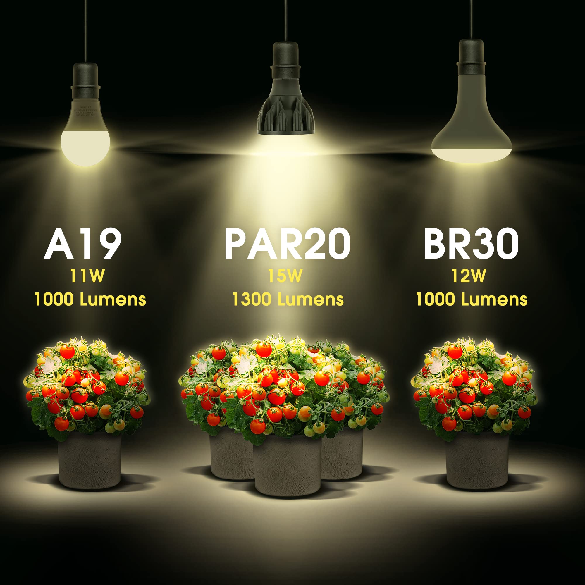 Briignite Grow Light Bulbs,15W Plant Light Bulb, High PPFD, PAR20 Full Spectrum Grow Bulb,150W Equivalent, E26 Base, LED Grow Lights for Indoor Plants, Seed Starting, 1 Pack