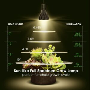 Briignite Grow Light Bulbs,15W Plant Light Bulb, High PPFD, PAR20 Full Spectrum Grow Bulb,150W Equivalent, E26 Base, LED Grow Lights for Indoor Plants, Seed Starting, 1 Pack