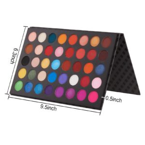 Rechoo 40 Colors Eye Makeup Eyeshadow Palette, Bright Color Matte Eye Shadow Blue Red Purple Bright Color With Sequins Shimmer Metallic Pigmented Paleta