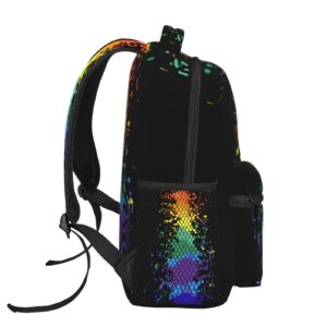 Qurdtt Rainbow Lgbt Pride Backpack High Capacity Daypack Lightweight Travel Backpack for Men Women