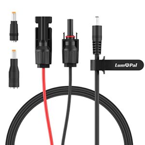 lumopal solar connector to dc 5.5 * 2.1mm adapter cable, 1.5m / 5ft with dc 5.5 * 2.5 mm/ 7.9 * 0.9mm to dc 5.5 * 2.1mm converter portable power station heavy duty wire