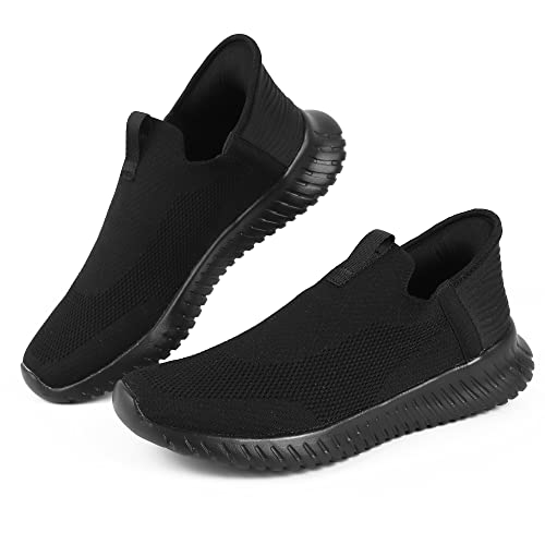 ENOSKY Hands Free Shoes for Women - Slip-ins Walking Shoes Women,Arch Fit Slip On Comfy Sneakers Non Slip Orthofeet Resistant Hypersoft Comfortable Wide Width Work Shoes Gym Sock Nurse Black