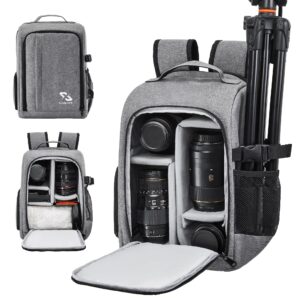 golkcurx camera bag for dslr/slr cameras，camera backpack waterproof for photographers grey s