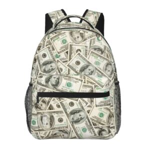 qurdtt funny us dollar money backpack travel backpack casual hiking daypack for men women