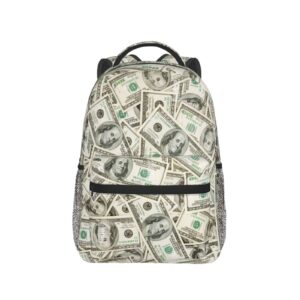 Qurdtt Funny US Dollar Money Backpack Travel Backpack Casual Hiking Daypack for Men Women