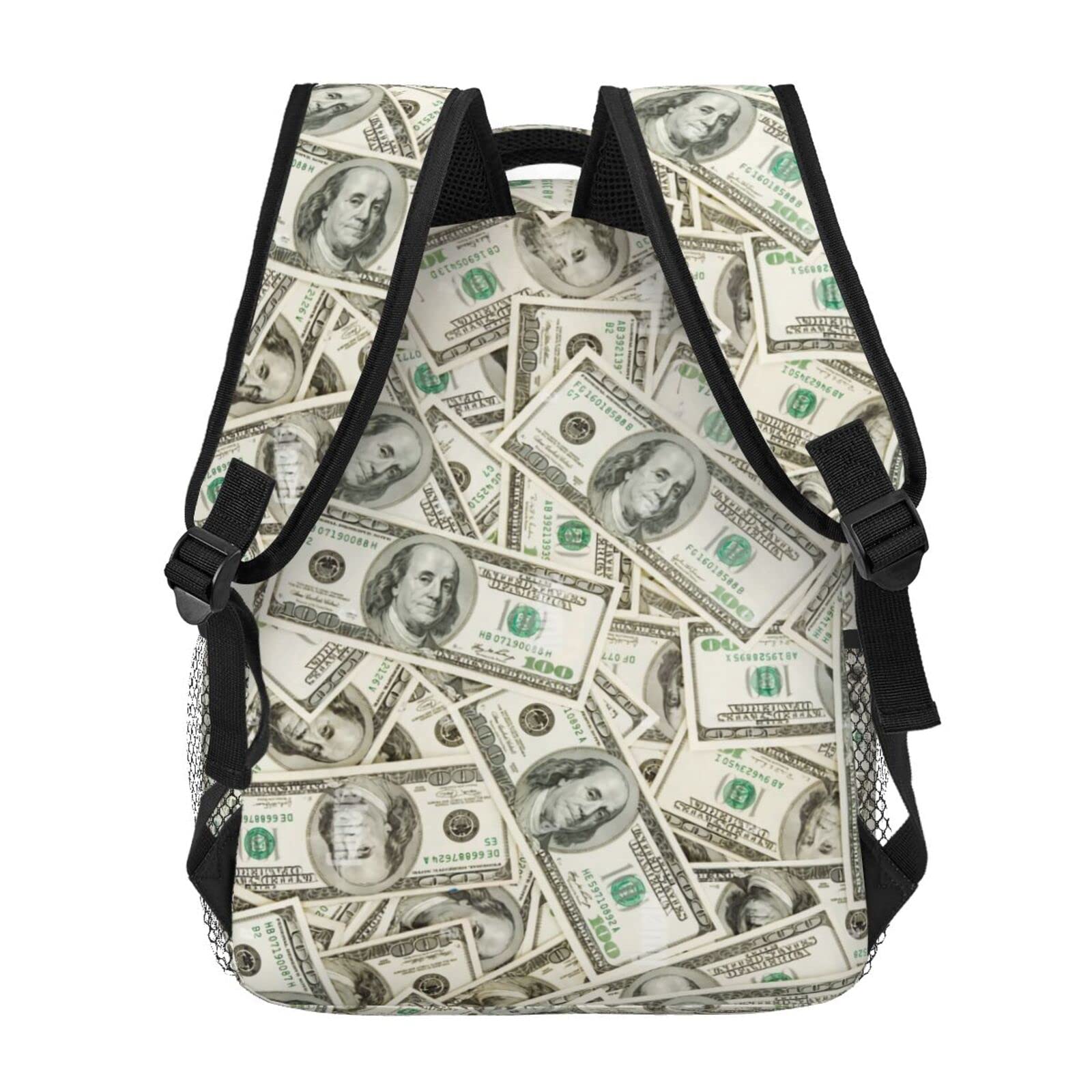 Qurdtt Funny US Dollar Money Backpack Travel Backpack Casual Hiking Daypack for Men Women