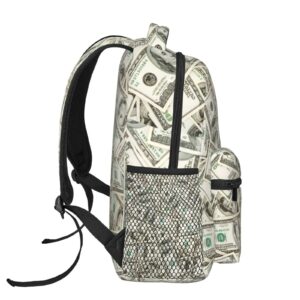 Qurdtt Funny US Dollar Money Backpack Travel Backpack Casual Hiking Daypack for Men Women