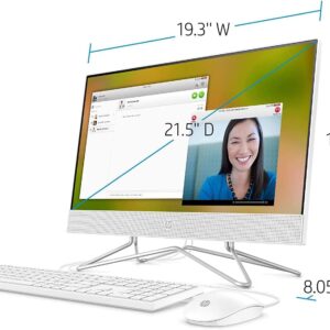 HP 22 All-in-One Desktop | 21.5" Diagonal FHD VA Anti-Glare (72% NTSC) | Intel Celeron J4025 Processor | 8GB DDR4 256GB SSD | Intel UHD Graphic 600 | Privacy Camera Win11Pro White + HDMI Cable