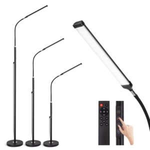 xxean led floor lamp with remote touch control,dimmable 15w pole lamps for living room,70'' adjustable height standing reading light with 10 brightness/5 timer/3 colors for lash tatto esthetician