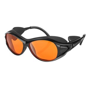 Professional UV Light Safety Glasses for 90nm-490nm wavelength UV lamps, UVC protective glasses, blocking blue light , Anti-Fatigue Anti Glare, shatterproof, anti-scratch and anti-fog, orange lenses