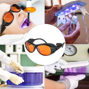 Professional UV Light Safety Glasses for 90nm-490nm wavelength UV lamps, UVC protective glasses, blocking blue light , Anti-Fatigue Anti Glare, shatterproof, anti-scratch and anti-fog, orange lenses