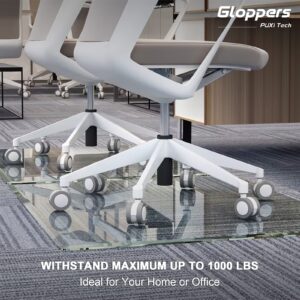 Chair Mat Tempered Glass, Standard Clear, 48 X 60 Inch, Heavy Duty Glass Chair Mat, Thickness 1/5 Inch, Glass Chair Mats for Carpeted Floors and Hardwood Floors