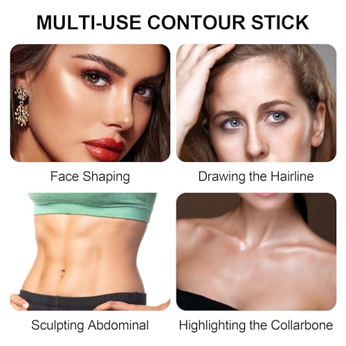 FV Cream Contour Stick, 2-in-1 Face Shaping Stick for Highlighting & Contouring, Bronzer Stick，Long Lasting & Waterproof，Non-Sticky Highlighter Makeup Pen for Light/Medium Skin Tones, 0.26oz (7.5g)