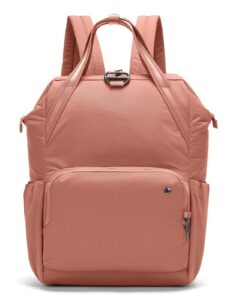 pacsafe women's citysafe cx 17l anti theft backpack-fits 16 inch laptop, econyl rose, one size