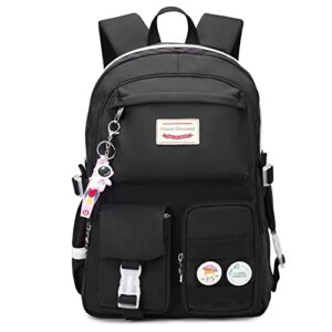 laptop backpack can hold 15.6 inch bag college backpack travel daypack for overnight backpack suitable for women (black)