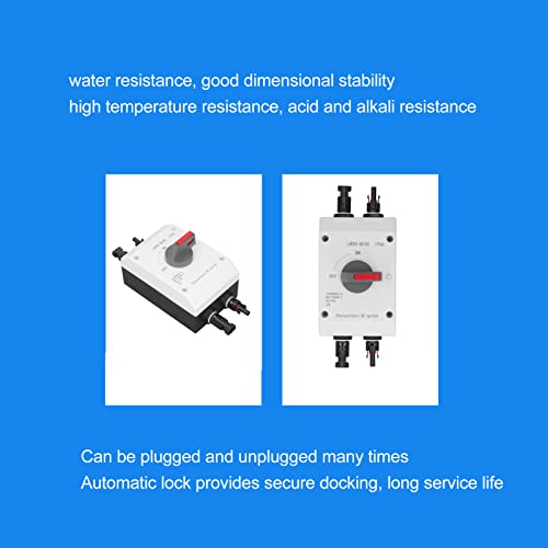 PV Solar Disconnect Switch, 1200V 32A PV DC Isolator Switch, IP66 Waterproof, for Solar Power System RV Boats, On Off Grid Solar Systems (Basic Type)