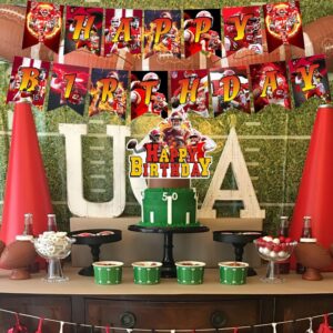 Patrick Football Star Birthday Party Decorations, American Football Themed Party Supplies with Happy Birthday Banner, Cake Topper, Cupcake Toppers, Balloons for Kids Adults Kids Sports Party