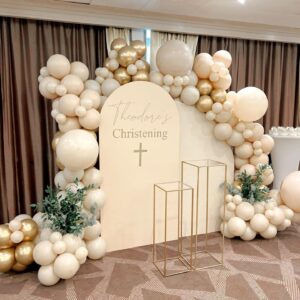 Bonropin Ivory White Balloons 130pcs Ivory White Balloons Garland Arch Kit 5/10/12/18 Inch Different Sizes White Matte Latex Balloons for Birthday Party Decor Baby Shower Wedding Graduation Balloons