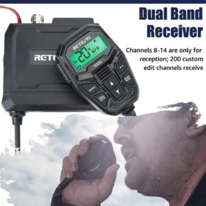 Retevis RA86 GMRS Mobile Radio, 20 Watt GMRS Radio with Antenna, NOAA 30 Channel GMRS Repeater, Easy to Install with Full Hardware, Mobile GMRS Two Way Radio, for Offroad Jeep