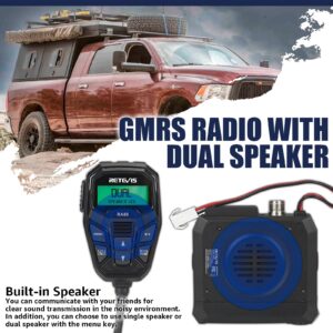 Retevis RA86 GMRS Mobile Radio, 20 Watt GMRS Radio with Antenna, NOAA 30 Channel GMRS Repeater, Easy to Install with Full Hardware, Mobile GMRS Two Way Radio, for Offroad Jeep