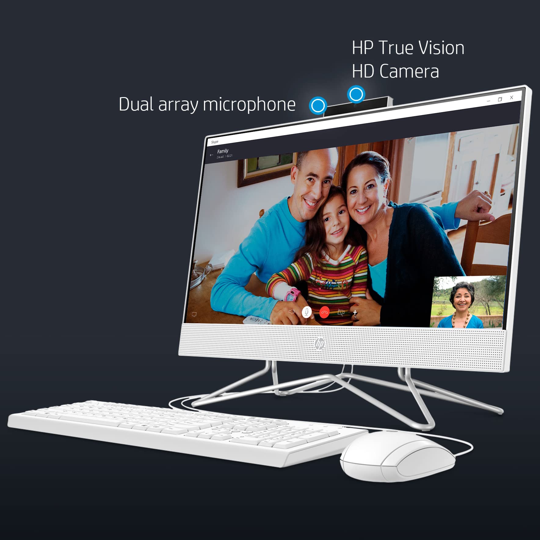 HP 22 AIO 21.5" FHD Business All-in-One Desktop Computer, Intel Celeron J4025 Up to 2.9GHz, 4GB DDR4 RAM, 128GB SSD, WiFi, Bluetooth, Keyboard and Mouse, White, Windows 11 Pro