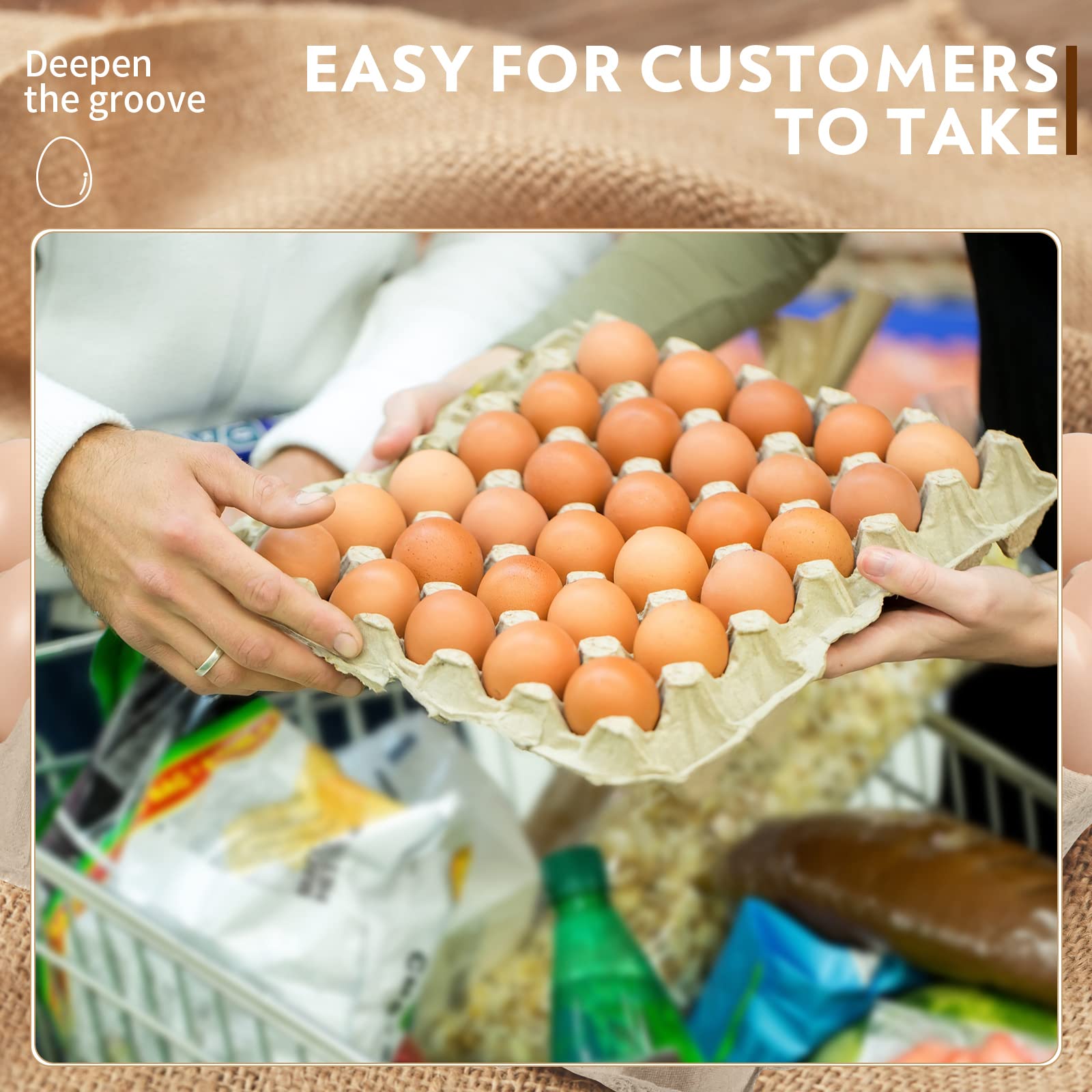 60 Pieces Egg Crates Bulk 30 Cell Egg Cartons Bulk Pulp Fiber Egg Cartons Reusable Paper Egg Container Empty Egg Tray Egg Holder for Farm Market Family Kitchen Storing Eggs