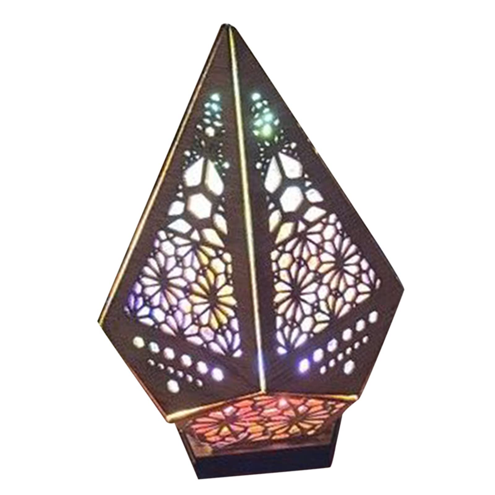 Algado Wooden Bohemian Floor Lamp, Bohemian Hollow Geometric Retro Floor Decorative Lamp USB Colorful Diamond Bohemian Lights, Decorative Floor Lamp 3D Projection Night Lamp Desk Lamp Home Decor