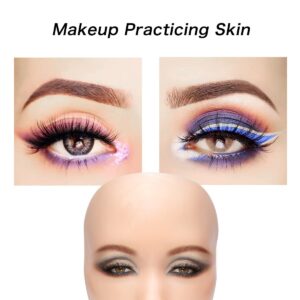 ZTBBRA Makeup Practice Kit, Reusable Silicone Makeup Practice Face/Makeup Mannequin Face, Come with Makeup Brushes Set&Dual head Eyebrow Pencils&Eyeliners&a Pair of Eyelashes&a Makeup Bag