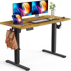 ergear electric standing desk adjustable height, 55 x 24 inches sit stand up desk with 3 memory presets, home office desk, for home office