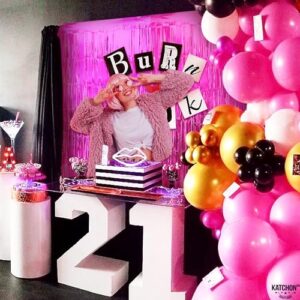 KatchOn, XtraLarge Hot Pink Fringe Backdrop - 3.2x8 Feet, Pack of 2 | Hot Pink Streamer Backdrop for Hot Pink Birthday Decorations | Hot Pink Backdrop, Pink Party Decorations, Hot Pink Tinsel Backdrop
