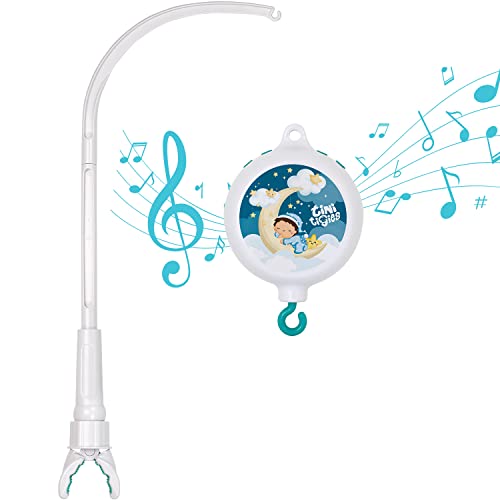 Baby Mobile Arm for Crib with Musical Box - 23 Inch Crib Mobile Arm - Crib Mobile Motor Play 12 Lullabies (30 Min Auto Off) - Holder for DIY Clamp Mobile