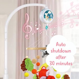 Baby Mobile Arm for Crib with Musical Box - 23 Inch Crib Mobile Arm - Crib Mobile Motor Play 12 Lullabies (30 Min Auto Off) - Holder for DIY Clamp Mobile