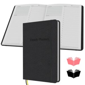timely planner – time blocking planner and time box planner. 180 undated pages, to do list, hourly schedule, daily and monthly agenda. time management & productivity planner. a5-8.3" x 5.8" (black)