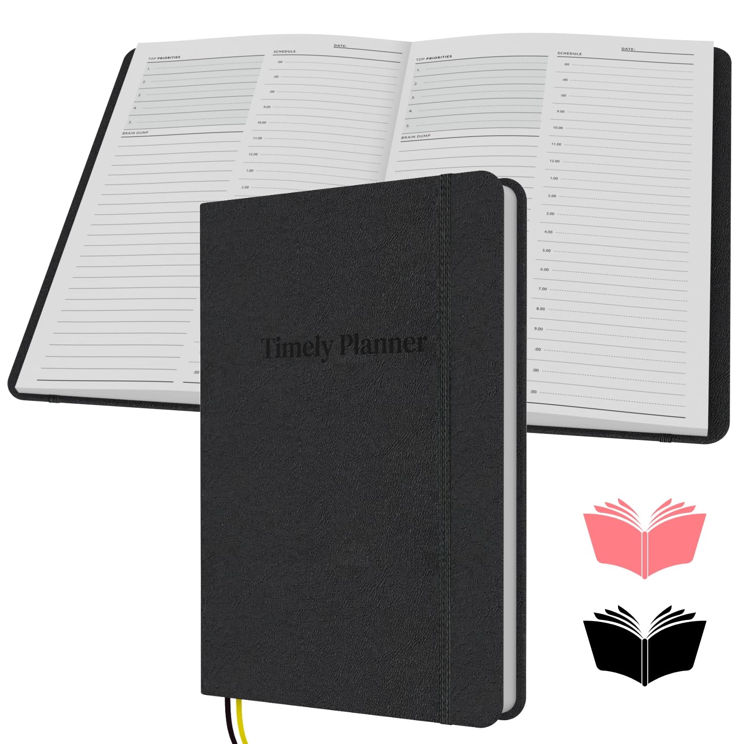 Timely Planner – Time Blocking Planner and Time Box Planner. 180 Undated Pages, To Do List, Hourly Schedule, Daily and Monthly Agenda. Time Management & Productivity Planner. A5-8.3" X 5.8" (Black)