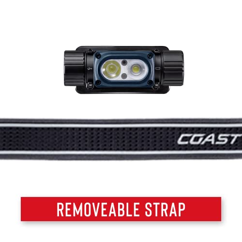 Coast WPH34R 2000 Lumen Waterproof Ultra Bright IP68 USB Rechargeable-Dual Power Headlamp, 6 Modes with Spot and Flood Beams, Blue/Black