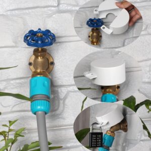 Outdoor Faucet Lock System -Gate Valve LockoutDevice -Stainless Steel Prevent Water Theft by Cover and Code Lock,Stop Unauthorized Water use and Vandalism,Faucet Protection Cover (White Password Lock