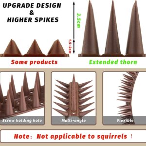 Bird Spikes, Grovind Plastic Spikes for Outdoor Bird Spike Security Bird Deterrent Spikes, Cat Raccoon Squirrel Spikes Pigeon Spikes for Fences and Roof Keep Birds Away - 12 Pack