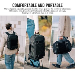 OLIFE Drytrip 17 inch Laptop Backpack, 20L Travel Commuter Backpack with MOLLE Loop Fields, Water-resistant Polyester Shell for Business Office