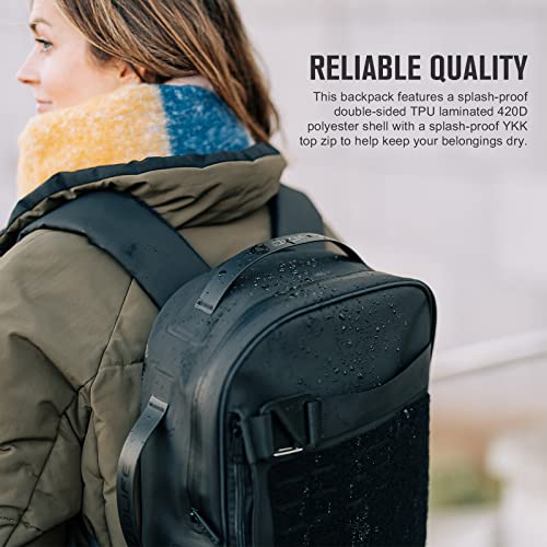 OLIFE Drytrip 17 inch Laptop Backpack, 20L Travel Commuter Backpack with MOLLE Loop Fields, Water-resistant Polyester Shell for Business Office