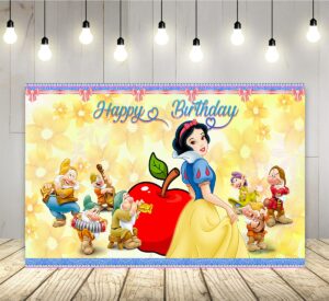 princess backdrop for snow white theme birthday party supplies 5x3ft snow white theme banner for party cake table decorations baby shower banner