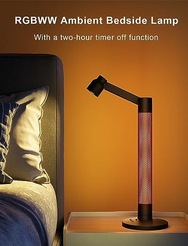 HCYHNB LED Desk/Task Lamp for Home Office, 600LM Eye-Caring Reading Light, 360°Rotatable Swing Arms, Dimmable Table Lamp with Atmosphere Lighting for Desk Bedside